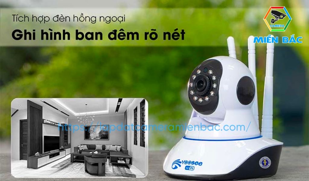 Camera WiFi Yoosee 3 râu hỗ trợ ghi hình ban đêm