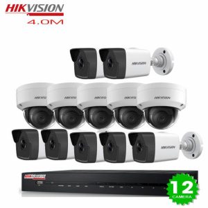 Trọn Bộ 12 Mắt Camera IP Hikvision 4.0M