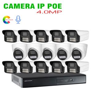 Trọn Bộ 15 Camera IP POE 4.0MP Tích Hợp Mic + Màu Ban Đêm