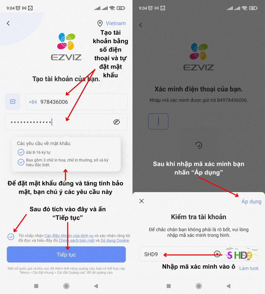 Cách đăng ký App Ezviz xem camera