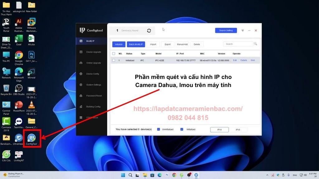 Cấu hình IP cho Camera Imou bằng Config Tool