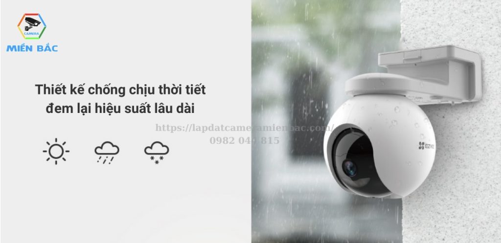 Camera Ezviz CS-HB8-R100-2C4WDL được thiết kế vỏ bảo vệ giúp kháng lại mọi điều kiện thời tiết như năng, mưa, tuyết...