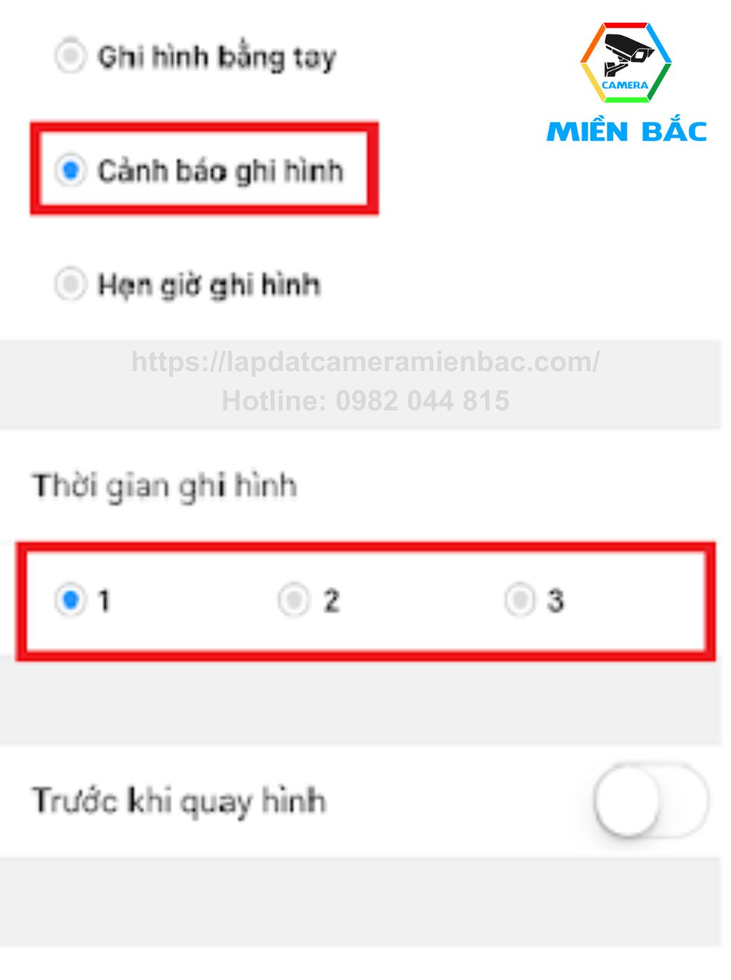 Cách cài đặt ghi hình cho Camera Yoosee ảnh 2