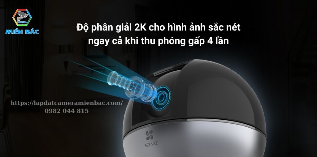 Camera Ezviz CS-C6W-A0-3H4WF ghi lại mọi chi tiết ở độ phân giải 2K