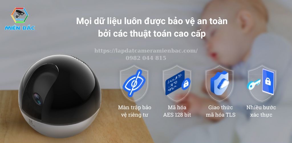 Camera Ezviz CS-C6W-A0-3H4WF ứng dụng các thuật toán bảo mật cao cấp bảo vệ dữ liệu của bạn