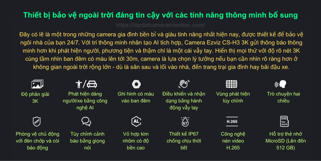 Camera WiFi Ngoài Trời Ezviz CS-H3-R100-1J5WKFL: Thiết bị giám sát thông minh hàng đầu hiện nay