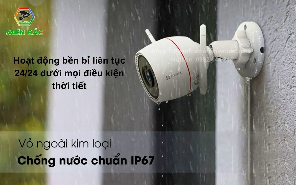 Vỏ bảo vệ đạt tiêu chuẩn IP67 giúp Camera hoạt động liên tục không nghỉ bất chấp thời tiết