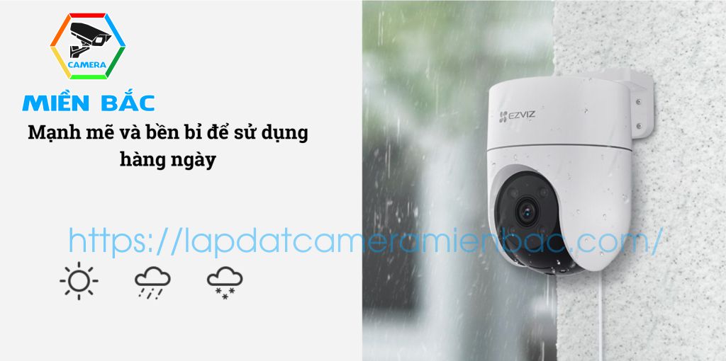 Camera Ezviz CS-H8c-R100-1J4WKFL 2K được thiết kế bền bỉ, chống chịu thời tiết