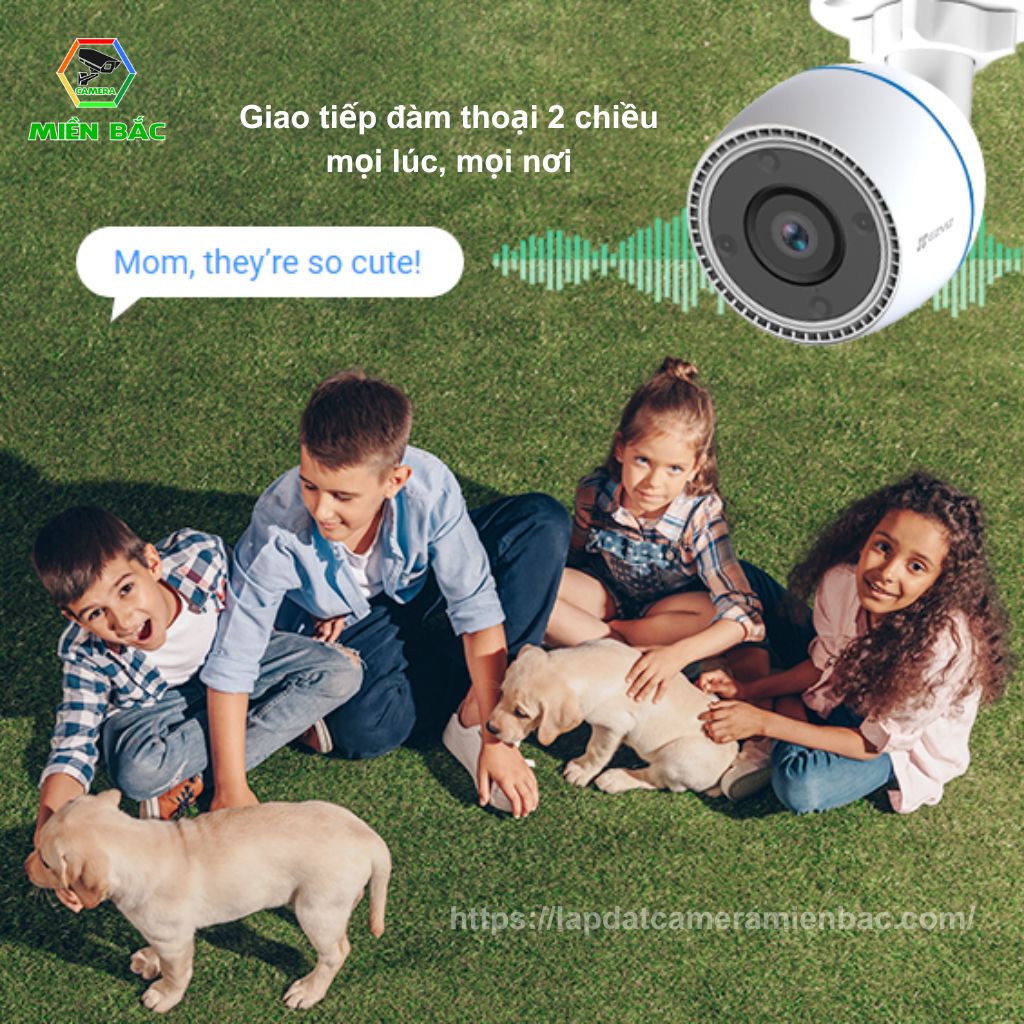 Camera Ezviz CS-H3c-R100-1K2WFL: Giao tiếp mọi lúc mọi nơi với âm thanh trung thực, rõ ràng