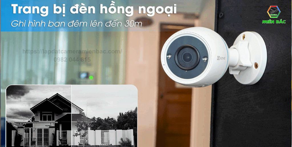 Camera Ezviz CS-H3c-R100-1K2WF quan sát rõ trong đêm lên tới 30m với công nghệ hồng ngoại hiện đại