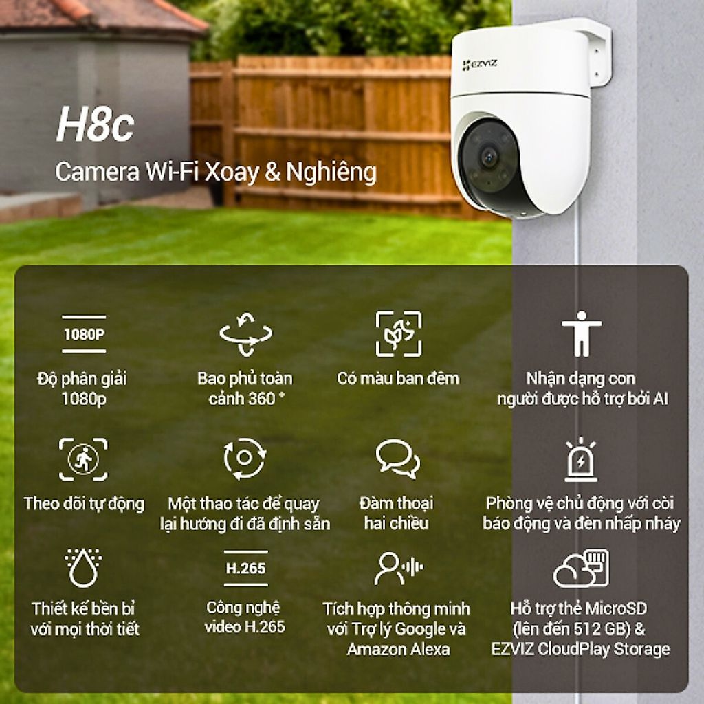 Tư vấn mua Camera WiFi Ngoài Trời Ezviz CS-H8C-R100-1K2WKFL