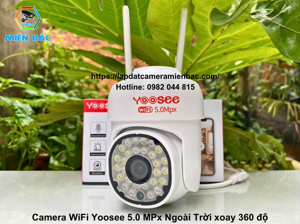 Camera WiFi Yoosee 5.0 MPx Ngoài Trời PTZ xoay 360 độ