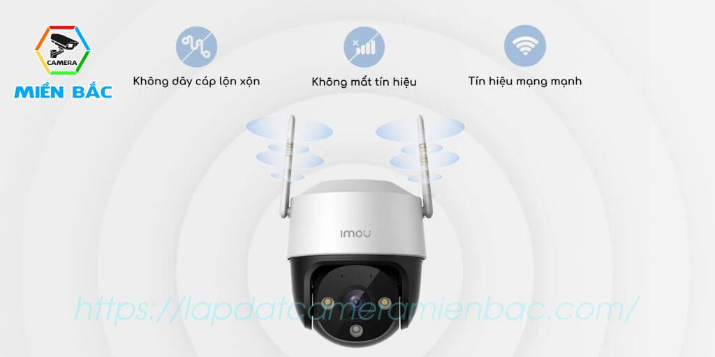 Camera Imou IPC-S41FEP có thiết kế ăng ten kép cho kết nối WiFi mạnh mẽ 