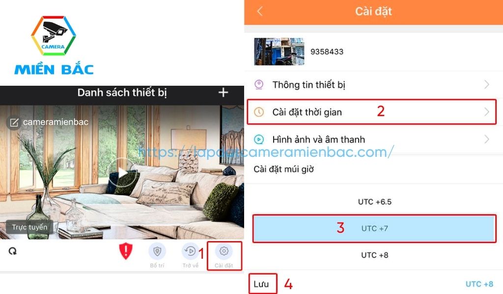 Cách sử dụng camera wifi Yoosee, cài đặt múi giờ