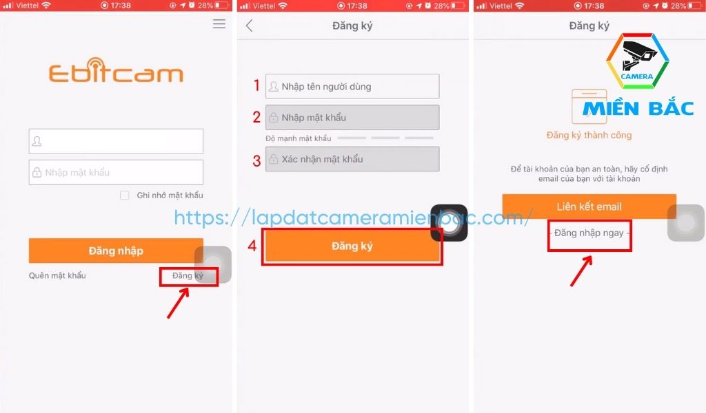 Đăng ký tài khoản Ebitcam