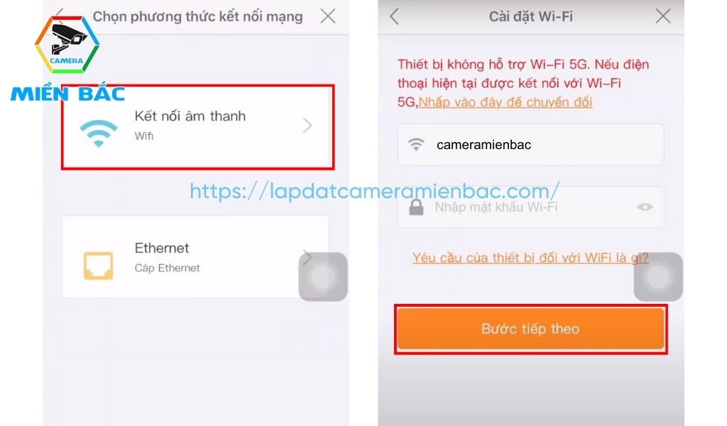 Kết nối với Wifi cho camera Ebitcam
