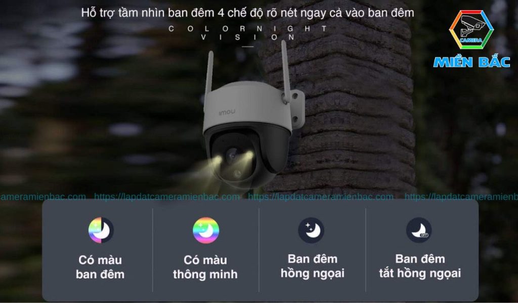 Camera Imou được tích hợp 4 chế độ giám sát ban đêm