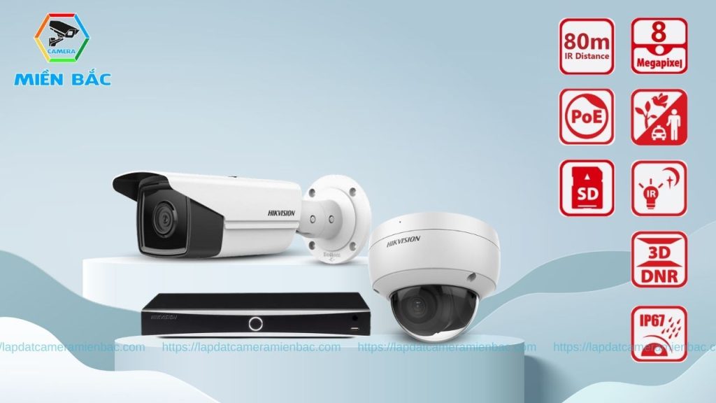 Bộ Camera IP POE Hikvision 8.0MP tích hợp nhiều tính năng thông minh