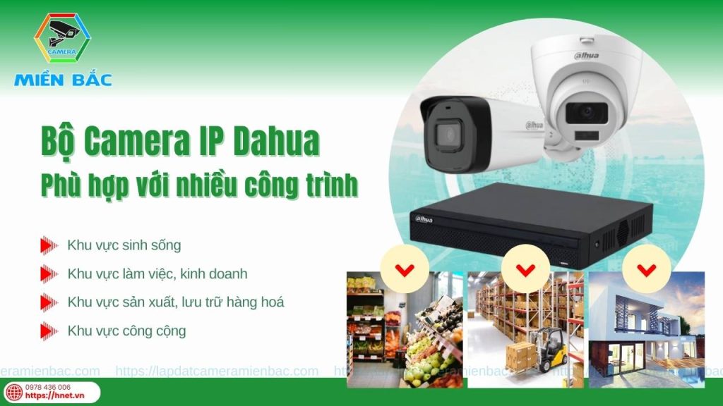 Bộ Camera IP Dahua 2.0MP Phù hợp để lắp đặt có nhiều công trình