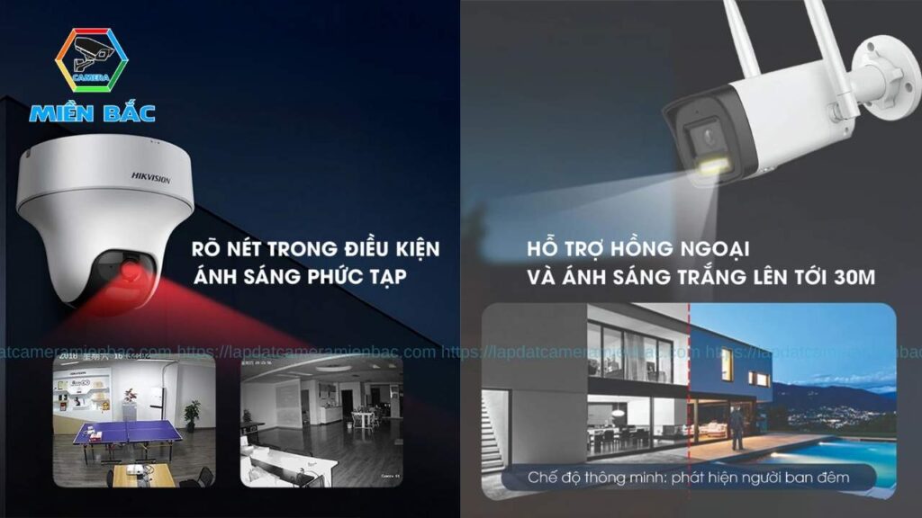 Bộ KIT Camera WiFi Hikvision hỗ trợ giám sát ban đêm