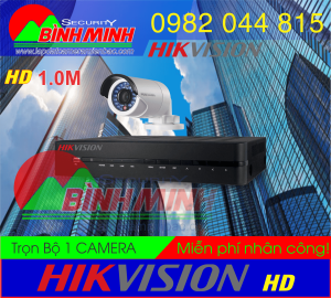 Trọn bộ 1 mắt camera Hikvision HD 1.0Megapixel 