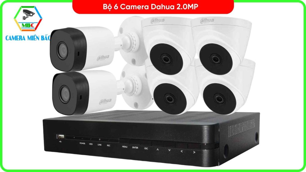 Trọn bộ 6 Camera Dahua 2.0MP - 1080P