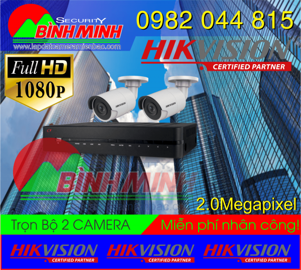 2 Mắt Camera 2.0M Hikvision Full HD 1080P
