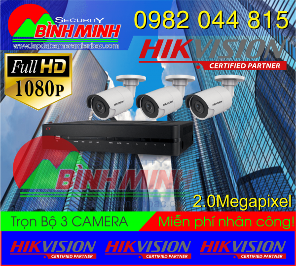 3 mắt camera 2.0m hikvision