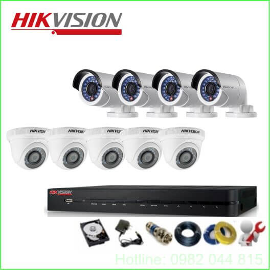 Bộ 9 Mắt Camera Hikvision 2.0M