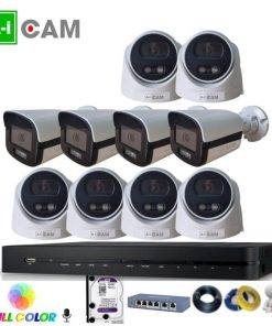 Bộ 10 camera AI-Cam 5.0MP full Color PoE có mic