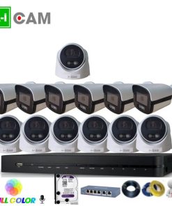 Bộ 13 camera AI-Cam 5.0MP full Color PoE có mic