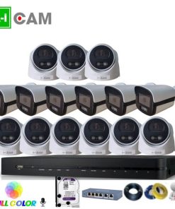 Bộ 15 camera AI-Cam 5.0MP full Color PoE có mic