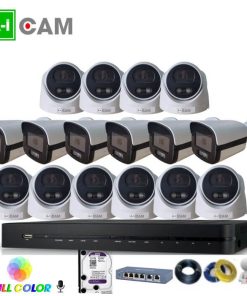 Bộ 16 camera AI-Cam 5.0MP full Color PoE có mic