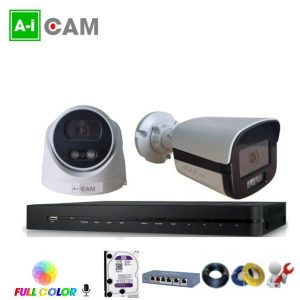 Bộ 2 camera AI-Cam 5.0MP full Color PoE có mic