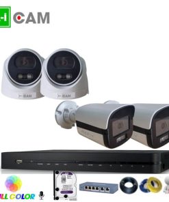 Bộ 4 camera AI-Cam 5.0MP full Color PoE có mic