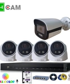 Bộ 5 camera AI-Cam 5.0MP full Color PoE có mic