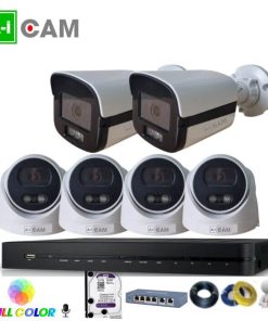 Bộ 6 camera AI-Cam 5.0MP full Color PoE có mic