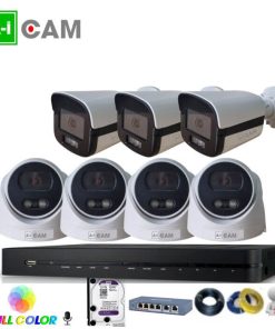 Bộ 7 camera AI-Cam 5.0MP full Color PoE có mic