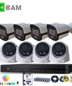 Bộ 8 camera AI-Cam 5.0MP full Color PoE có mic