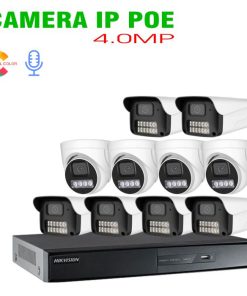 Bộ 10 Camera IP POE 4.0MP Tích Hợp Micro có Màu Ban Đêm