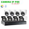 Bộ 8 Camera IP POE 4.0MP Tích Hợp Micro có Màu Ban Đêm