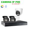 Bộ 3 Camera IP POE 4.0MP Tích Hợp Mic có Màu Ban Đêm