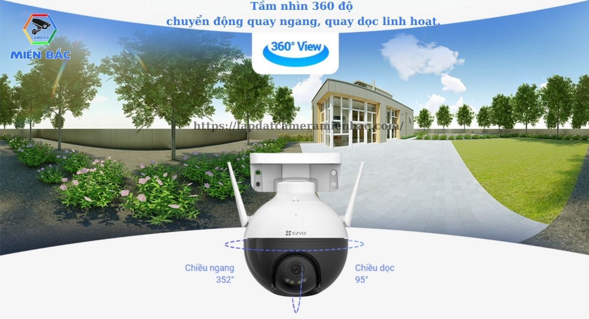 Camera Ezviz CS-C8W-A0-1F4WKFL có tầm nhìn toàn cảnh 360 độ