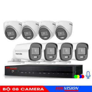 Bộ 08 camera hikvision âm thanh có màu có Mic lắp tại cầu giấy