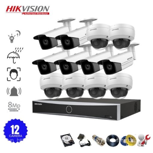 Bộ 12 Camera IP POE Hikvision 8.0MP