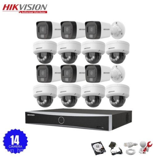 Bộ 14 Camera IP Hikvision 2.0MP có Mic