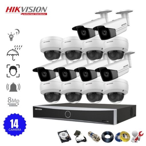 Bộ 14 Camera IP POE Hikvision 8.0MP