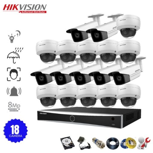 Bộ 18 Camera IP POE Hikvision 8.0MP