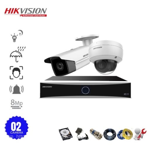 Bộ 2 Camera IP POE Hikvision 8.0MP