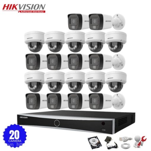 Bộ 20 Camera IP Hikvision 2.0MP có Mic